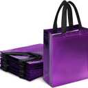 LovesTown 16 Pack Purple Gift Bags with Handles, 8"x 4"x 10" Party Favor Bags Medium Size for Wedding Birthday Graduation Goodie Treat Packaging Supplies