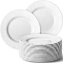 Hushee 24 Pack White Dessert Plates/Salad Dishes Set, Small Dinner Plates for Snacks, Dishes, Round Serving Dishes (7 Inch)