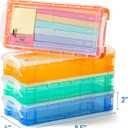 Mr. Pen- Plastic Pencil Case Box Bulk, 24 Pack, Large Crayon Marker Pen Organizer, Plastic Bead Organizing Container with Snap-Tight Lids, Clear Stackable Craft Storage Boxes, School Supplies