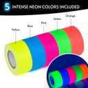 Glow King Blacklight Reactive Glow Tape | Premium UV Fluorescent Neon Party Gift for Events | Multipurpose Luminous Colored Tape for Room Decoration | Glow in the Dark Cloth Tape 1 in x 18 ft