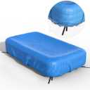 Reinmoson Inflatable Pool Cover Rectangular Fits Pool Under 130" L x 84" W, 20s Easy Set by 1 Person Built-in Elastic & Integrated Cord 10' x 7' Rectangle Pool Cover Above Ground