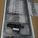 SUPERJARE Large Bakers Rack with Power Outlets, 6-Tier Microwave Stand, Coffee Bar with 12 S-Shaped Hooks, Kitchen Shelf with Wire Basket, 39.4 x 14.6 x 66.9 Inches, Rustic Brown