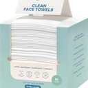 Cliganic Clean Face Towels XL, Disposable, Ultra-Absorbent, Hypoallergenic & Soft - Makeup Remover Dry Wipes, Pamper Your Face, Feel Fresh & Radiant, Hygienic Towelettes, for All Skin Types (50 Ct)