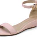 DREAM PAIRS Women's Ingrid Ankle Strap Low Wedge Sandal (9)