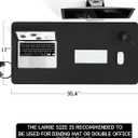 YSAGi Non-Slip Leather Desk Pad L Size, Waterproof Laptop Computer Desk Keyboard Mat, Table Protector Blotter Mat, Large Mouse Pad for Office/Work/Home/Decor(Black, 35.4" x 17")