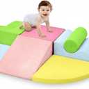 QUCHI Climbing Toys for Toddlers, Toddler Climbing Toys Indoor, 7-Piece Soft Foam Climbing Blocks Set, Toddler Playtime Corner Climber Indoor Foam Play Gym for Climbing Crawling and Sliding