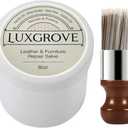 LUXGROVE Leather & Furniture Repair Salve & Brush Set, Leather Cleaner and Conditioner for Furniture - UV Protectants Help Prevent Cracking or Fading, Wood, and Vinyl Conditioner - 8oz
