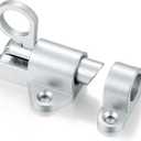 4 Packs Self-Closing LatchesSilver Gray Spring Door LockResilient Bolt Latch Aluminum Alloy Safety Automatic Spring Barrel Slide Door Lock with Screws,Used for Gate,Window and Cabinet etc