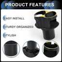 Cup Holder, 2.36" Car Center Console Armrest Add-On Cup Holder Plastic Carbon Fiber Pattern Black Gold Tone, 1 Pc