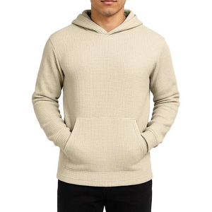 Blue Ice Men's Waffle Knit Thermal Pullover Hoodie, Small