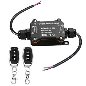 Forward and Reverse Remote Switch,DC 12V to 48V 8A Waterproof Remote Control Switch,Linear Actuator 12V Wireless Remote,Up to 165 Feet Range,for Shutter Doors,Winch Electromagnetic