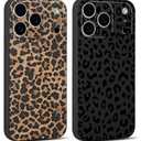 2 Pack for iPhone 17 Pro 6.3'' Cheetah Print Cases, Cute Luxury Leopard Print Pattern Design Cases for Women Men Girls, Fashion Retro Shockproof Anti Scratch Protection Silicone Soft TPU Cover