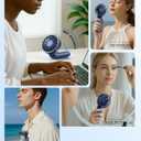 TUNISE Portable Handheld Fan, Portable Fan Rechargeable, 4000mAh, 180 Adjustable, 6 Speed Wind, Display Electricity in Real Time, USB Rechargeable Foldable F an, Quiet Personal Fan with Power Bank