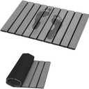 Bath Rug Mat,Diatomaceous Earth Mats,Foldable Stone Bath Rug,23.6 x 15.5 Inch Super Absorbent Quick Drying Diatomaceous Earth Mat for Bathroom,Easy to Store,Easy to Clean,Grey