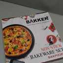Bakken- Swiss Non-Stick Pizza Pan with Holes - 13-Inch Perforated Pizza Crisper Carbon Steel Pizza Pan - 2 Round Pizza Trays - PFOA PFOS and PTFE Free