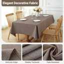 Laolitou Table Cloth Rectangle Linen Waterproof Textured Coffee Tablecloth, Washable Wrinkle Free Spill Proof Fabric Tablecloths for Dining Table Farmhouse Kitchen Holiday, 52x70 Inch
