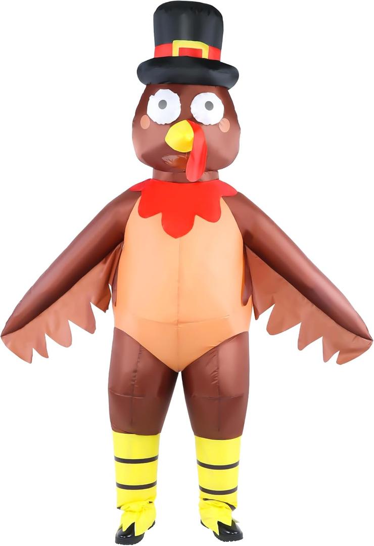 Kofero Christmas Elf Inflatable Costume Adult Men Women Xmas Funny Blow Up Full Body Costumes Halloween Holiday Party Outfit (Brown)