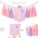 Butterfly 1st Birthday High Chair Banner - Fairy Pink and Purple Tassel, Spring Decoration for Girls (Highchair Banner)