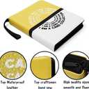 Trading Card Binder with 9 Pocket Pages, Top Loading 900 Pockets card collection Albums 3 rings card sleeves binder sheets (Yellow, 900 Pockets)