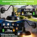 14" Large Solar Barn Lights for Outside, Dusk to Dawn Gooseneck Barn Light Outdoor, 6000mAh Black Outside Wall Mount Light, Waterproof Farmhouse Outdoor Wall Sconces for Porch Garage Shed, 2-Pack