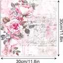24Sheets Pink Rose Scrapbook Paper Pad, Romantic Flower Double Sided Craft Decorative Paper, DIY Card Making Album Magazine Decoration for Wedding Birthday Baby Shower Party Supplies