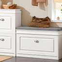 Haotian Shoe Storage Bench with Cushion, 75x51x24 cm, 1 Drawer:29.5x9.4x20"