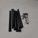 2 Pack Black Curtain Rods for windows 28 to 78 inch, 5/8 inch Splicing Heavy Duty Metal Curtain Rod Set with Brackets