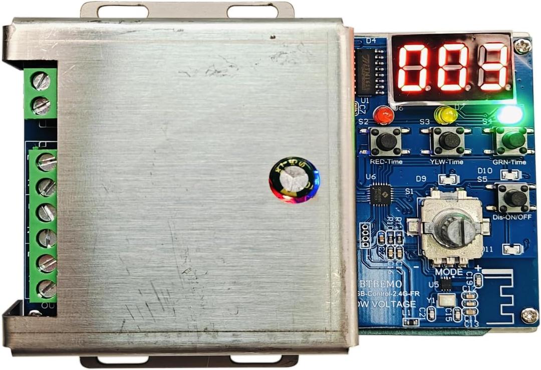 Remote 3 Channel Light Controller Sequencer with 50+ Modes 110/240V AC Easy to Program and Fix Installation Smart Digital Display Microcontroller