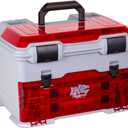 Flambeau Outdoors T5PW "IKE" Multiloader Tackle Box, Fishing Organizer with Tuff Tainer Boxes Included, Zerust Anti-Corrosion Technology - Translucent Red/Gray