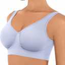 FeelinGirl Bras for Women No Underwire Seamless Smooth Bralette Full Coverage Comfy Everyday Bras with Wide Straps (XX-Large, Slate Blue)