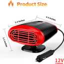 12V Car Heater, 150W Electronic Auto Defrost Defogger, 2 in 1 Portable Heating/Cooling Fan for Truck, 3-Outlet, Plug Into Cigarette Lighter, 360 Degree Rotary