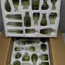 36Pcs Bud Vases Set Small Vintage Glass Bottles Bud Vases in Bulk Multiple Shape Cute Glass Vases for Rustic Wedding Centerpieces Table Decorations and Home Decor(Green)