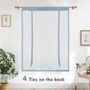 DriftAway Double Layer Linen Blackout Tie Up Curtains Thermal Insulated Fully Lined Balloon Roman Shade Bathroom Window Adjustable Rod Pocket for Small Window 45 Inch by 63 Inch Dusty Blue