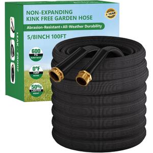 Garden Hose 100FT, Non-Expanding Water Hose Ultra Lightweight, Kink-Free, Burst-Resistant, Lead-Free, Durable & Flexible High-Pressure Hose for Yard, Lawn, Outdoor, Car Washing