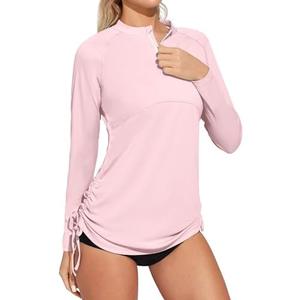 Heathyoga Rash Guard for Women UPF 50+ UV Sun Protection Swim Shirt for Woman Long Sleeve Swimsuits Bathing Suit Tops Light Pink at Amazon Womens Clothing store