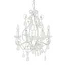 Tadpoles Mini 4-Bulb Vintage Chandelier - White Diamond | 14" x 14" x 17" | Plug-In or Hardwired | Uses Four 25-Watt E12 Candelabra Bulbs | Faux Crystal Chandelier with Acrylic & Glass Beads (White Diamond)