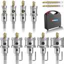 11 Pcs TCT Hole Saw Set, 5/ 8” to 2” Heavy-Duty Tungsten Carbide Hole Saws Kit for Stainless Steel Hard Metal Plastic Wood, 1” Cut Depth, with Detachable Pilot Drill Bits, Allen Wrench