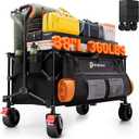 Originsure 220L Collapsible Beach Wagon Cart, 360lbs Heavy Duty, Black