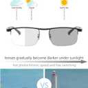 K.LAVER Progressive Photochromice Reading Glasses For Men Women,Multifocal Transition Computer Glasses Anti UV/Blue Light