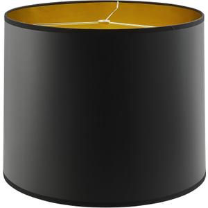 Aspen Creative 31099 Transitional Hardback Drum (Cylinder) Shaped Spider Construction Lamp Shade in Black with Gold inside Washi Paper, 16" wide (16" x 16" x 12")