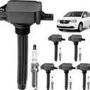 Ignition Coil Packs & Spark Plugs Set of 6, Compatible with 2011-2019 Dodge Charger/Grand Caravan, Chrysler 200/300/Town Country, Ram 1500, Jeep Cherokee/Wrangler, Replaces# UF648