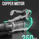 Litheli 20V Cordless Leaf Blower 350 CFM 85 MPH, Variable Speeds Electric Leaf Blower Battery Powered for Blowing Leaves, Dust, Snow, 4.0Ah Battery & Fast Charger Included
