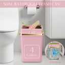9PCS Bathroom Accessory Set, Pink Bathroom Set with Large-Capacity 4 Gallon Trash Can, Bathroom Accessories Set Complete, Toothbrush Holder, Soap Dispenser, Toilet Brush, Bathroom Decor