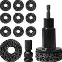 Wheel Hub Cleaning Tool Kit, 10 Pads Wheel Stud and Hub Cleaner, Fits Power Drill or 1/2" Impact Driven Wrenches, Wheel Hub Resurfacing Kit Includes for Quick Rust Studs, Hubs, Rotors