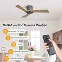 2 x WINGBO 42 Inch Ceiling Fan without Light, 6 Speed Remote Control, Low Profile Flush Mount Modern Ceiling Fan No Light, Quiet Reversible DC Motor, Wood Blades, Charcoal Gray, for Bedroom, Kitchen