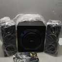 2.1 Computer Speakers with Subwoofer, 160W RMS, Bluetooth 5.3, Black | A 8-inch subwoofer, wood cabinets and silk dome tweeters. AUX/RCA, optical and coaxial inputs for PCs, TVs and turntables.