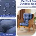 IPYNBAP Outdoor Chair Cushions Set of 4, Patio Chair Cushions with Ties, 19x19+5 Tufted Outdoor Seat Cushions, Waterproof Patio Furniture Cushions, Outdoor Dining Chair Pads, Navy