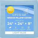 Circa Air Wedge Pillow Cover - Ultra Soft, 100% Microfiber Wedge Pillow Case (24x24x8), Zip Cover, Machine Washable, Light Blue
