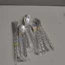 DEACORY Silverware Set 18/10 Stainless Steel Spiral-shaped Flatware Set, 20-Piece Hand Forged Mirror Silver Finish Cutlery, Dishwasher Safe, Service for 4