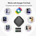 Bluetooth Tracker for Android 2-Pack, Google Certified Anti-Lost tag, Smart Item Locator with Global Network & Replaceable Battery for Keys, Wallet, Luggage, Pets-Black